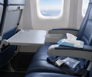 how to clean your seat area before a flight