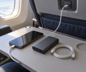 how to charge your phone on a plane