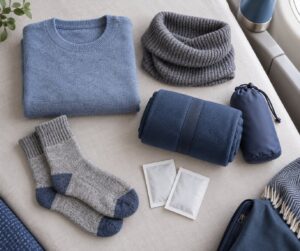 how to keep warm on a cold flight