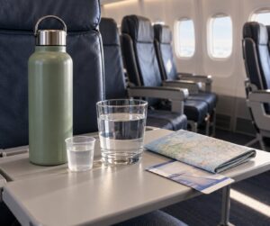 how to drink enough water on a flight