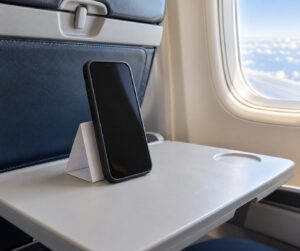 how to prop up a phone on a tray table