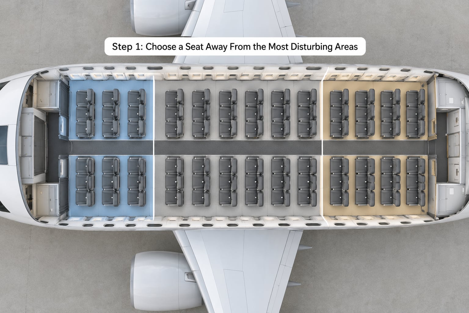 Step 1: Choose a Seat Away From the Most Disturbing Areas