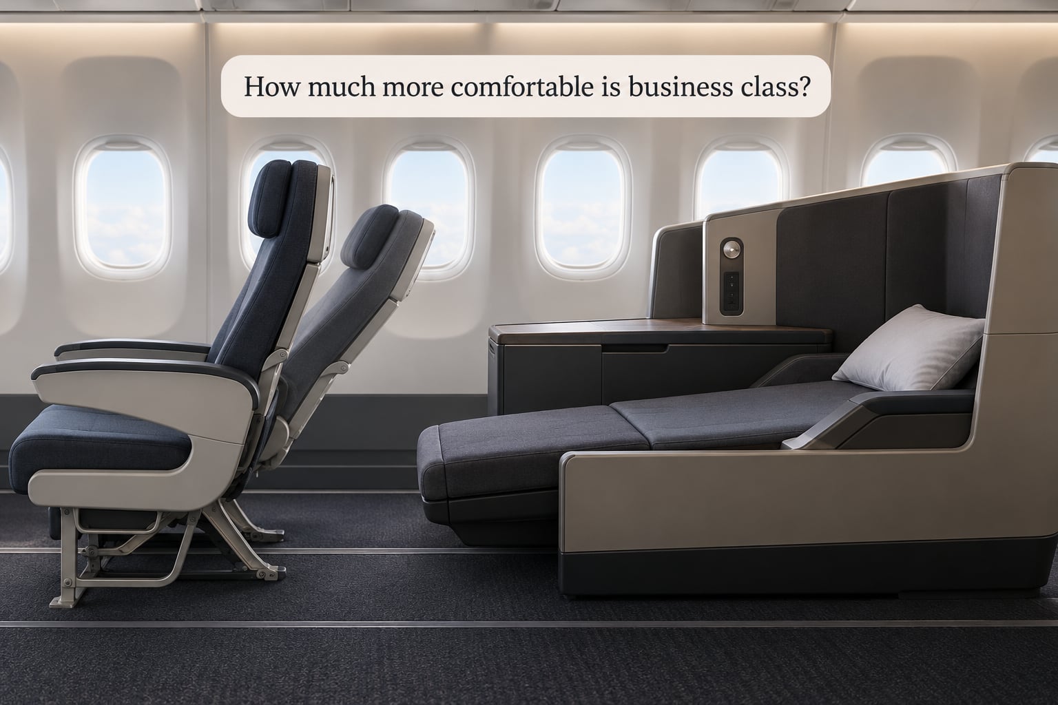 How much more comfortable is business class?
