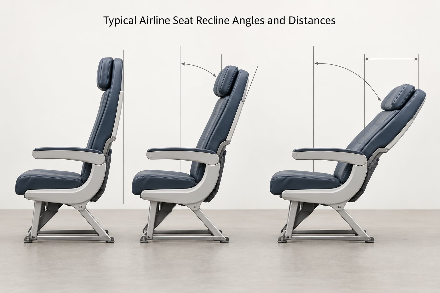 Typical Airline Seat Recline Angles and Distances