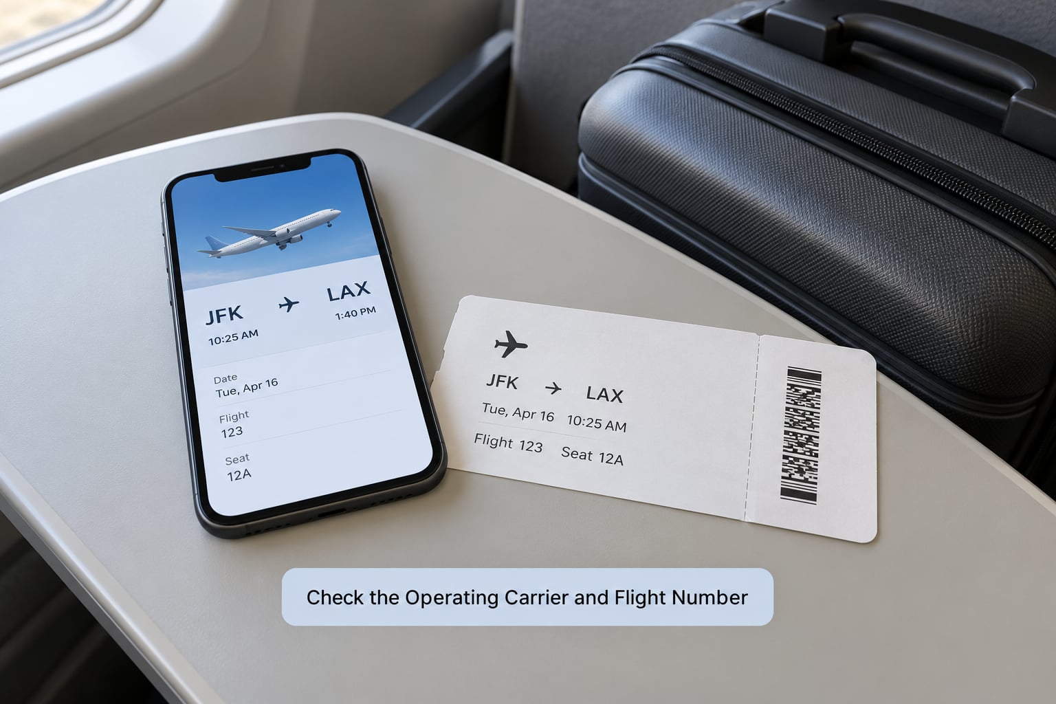Check the Operating Carrier and Flight Number