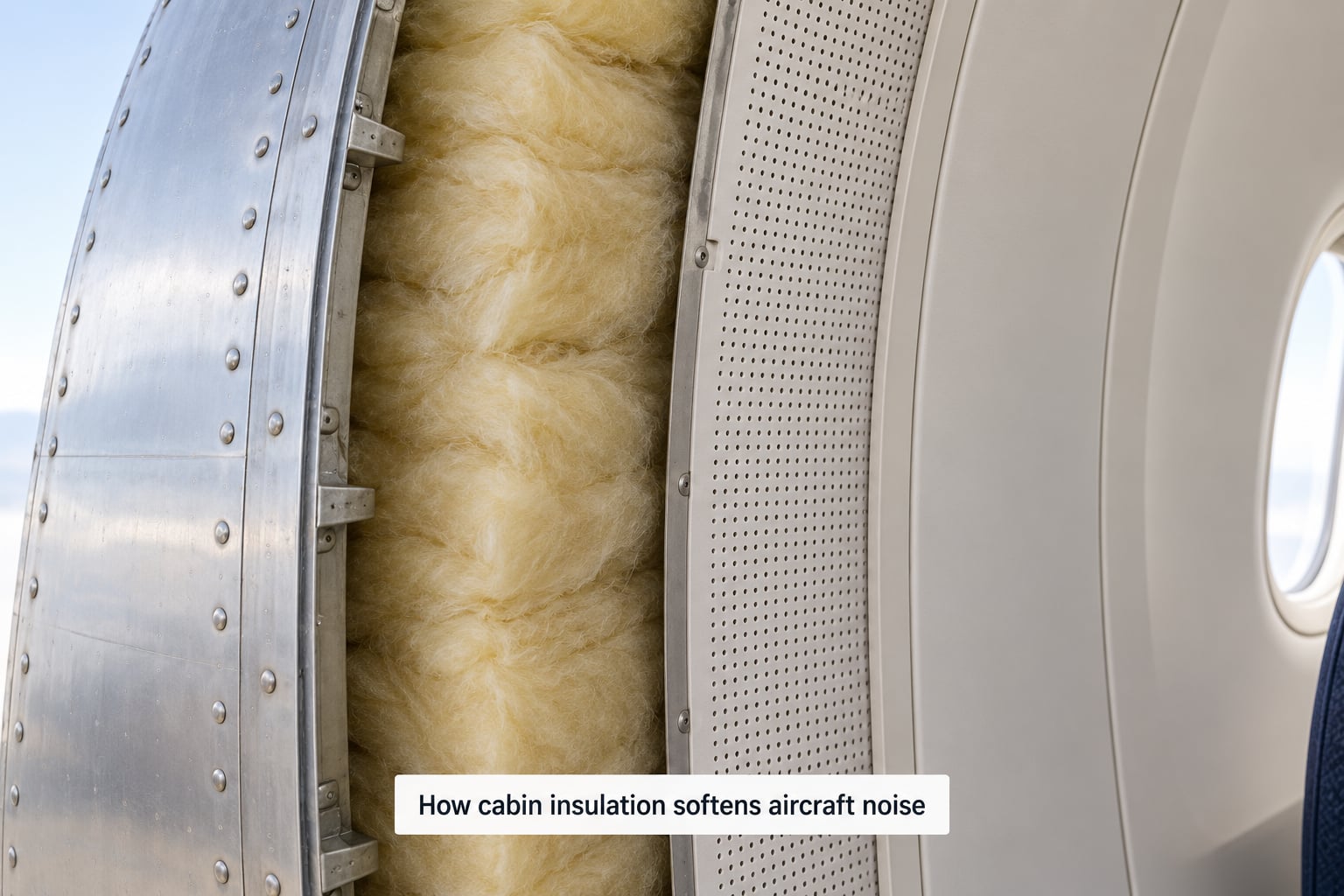 How cabin insulation softens aircraft noise